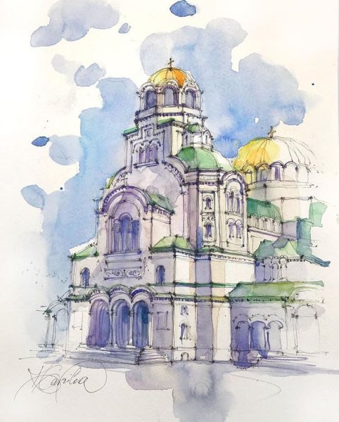 Знаменский собор рисунок Курск Курск