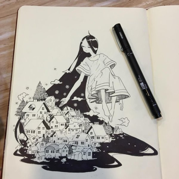 Необычные рисунки маркерами