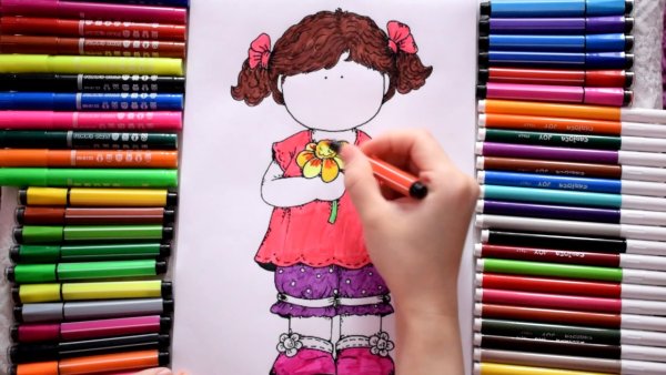 Раскраски для девочек маркерами