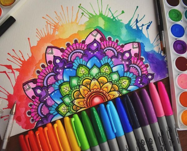 Яркие рисунки фломастерами