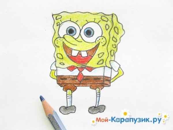 Рисунки фломастерами Спанч Боб