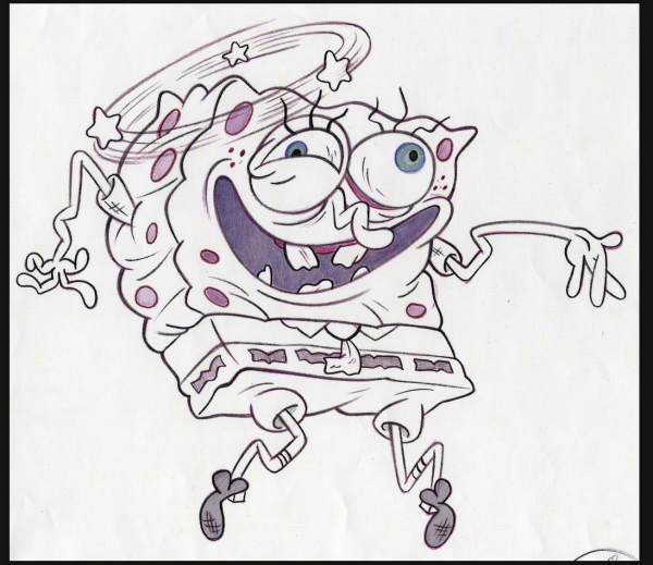 Скетчи Спанч Боб карандашом