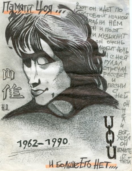 Виктор Цой шарж