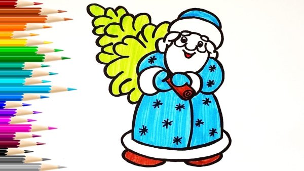Дед Мороз фломастерами
