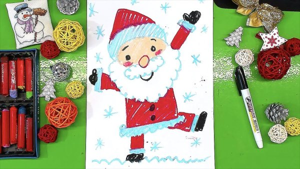 Дед Мороз урок рисования