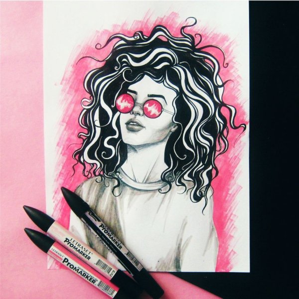 Розочка фломастером