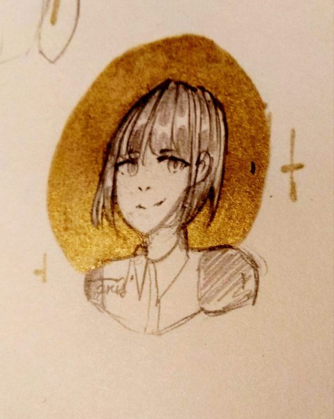 Дулл арт с золотым маркером