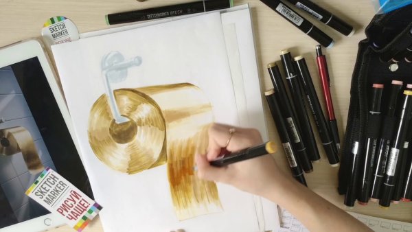 Рисунко золотым маркером