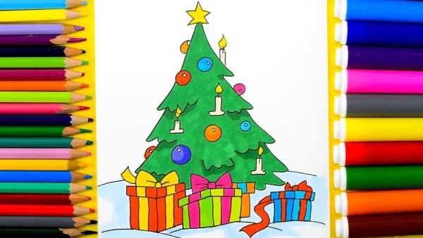 Елка фломастерами