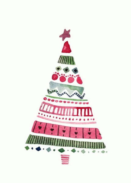 Елочка фломастером