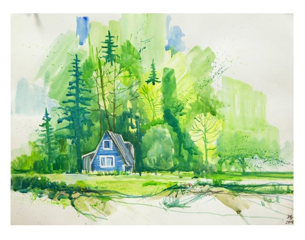 Пейзаж фломастерами