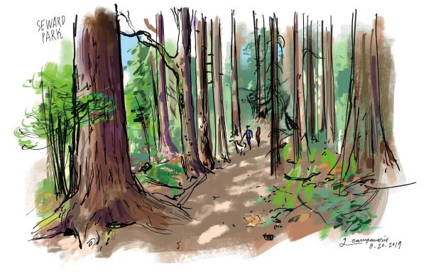 Пейзаж в декоративном стиле