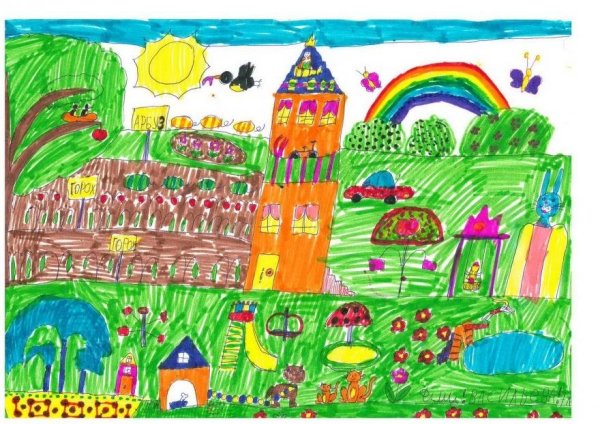 Стилизованные деревья в цвете