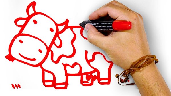 Рисунки красным фломастером