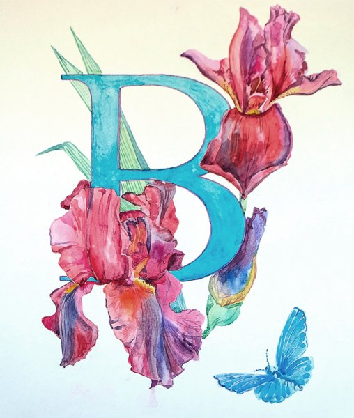 Буквы акварелью