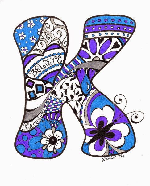 Буквы в стиле Зентангл