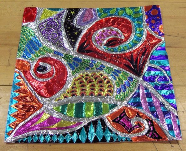 Рисование на фольге красками