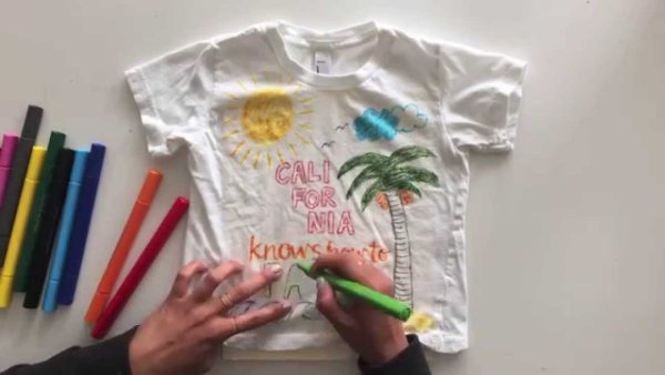 Простые рисунки маркером по ткани