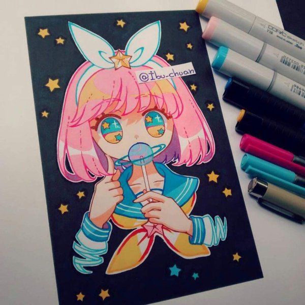 Аниме маркерами кавай