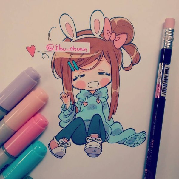 Чиби маркерами Копик