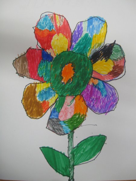 Цветы фломастерами