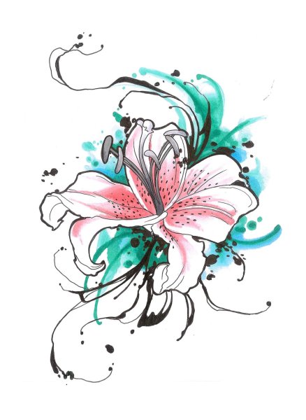 Цветы фломастерами