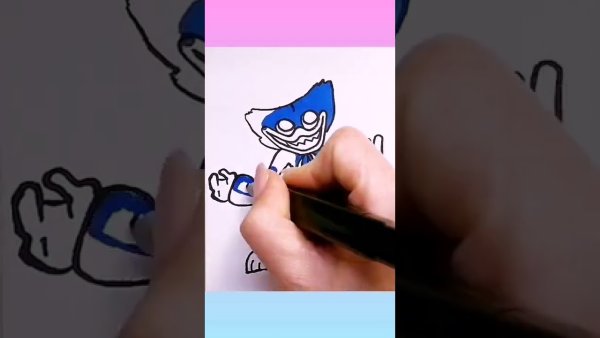 Рисунок киси МИСИ фломастерами для детей