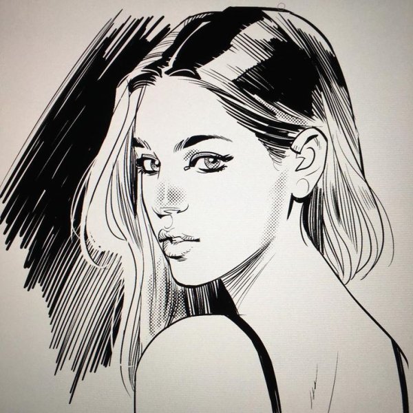 Графический портрет девушки