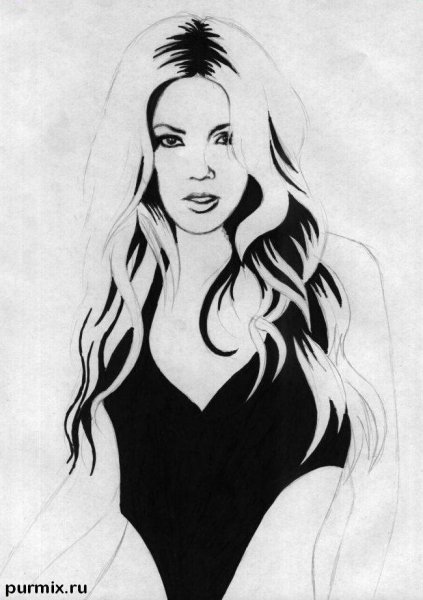 Рисунки маркером черным