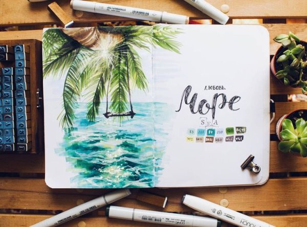 Скетчи маркерами