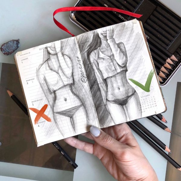 Зарисовки девушек для скетчбука