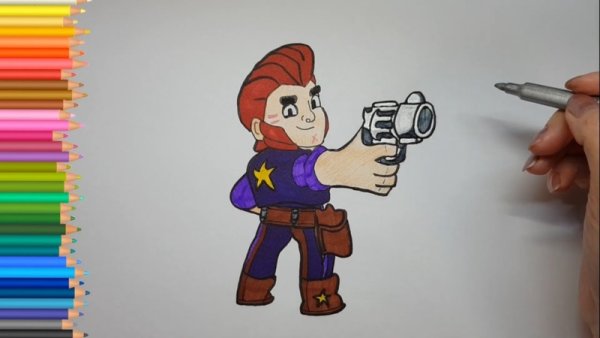 Кольт из БРАВЛ старс для срисовки