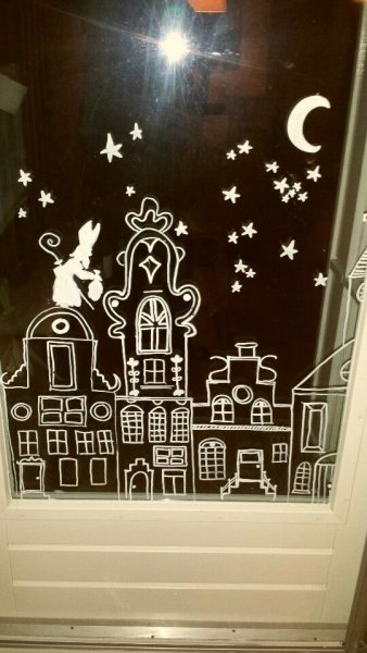 Новогодние окна маркером