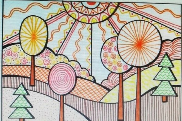 Графика цветными карандашами для детей