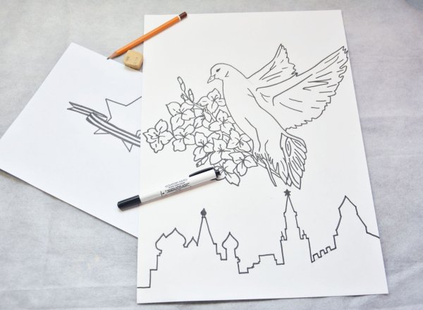 Рисунок карандашом из пальцев