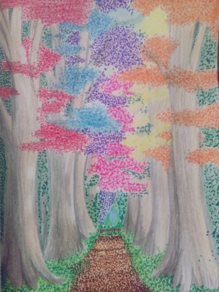 Берёзовая роща пластилинография