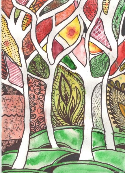 Лес маркерами