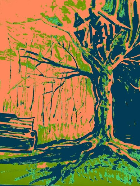 Лес черной ручкой