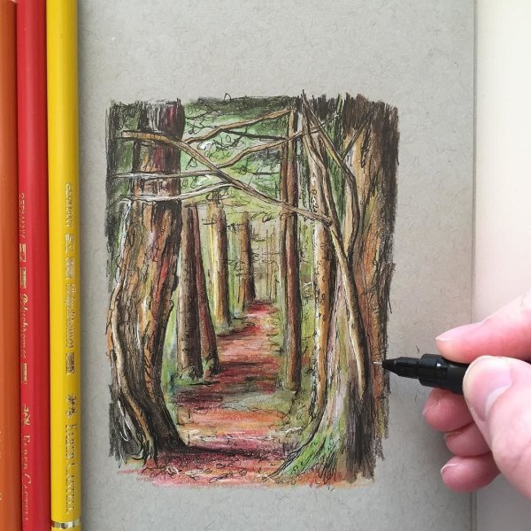 Пейзаж маркерами