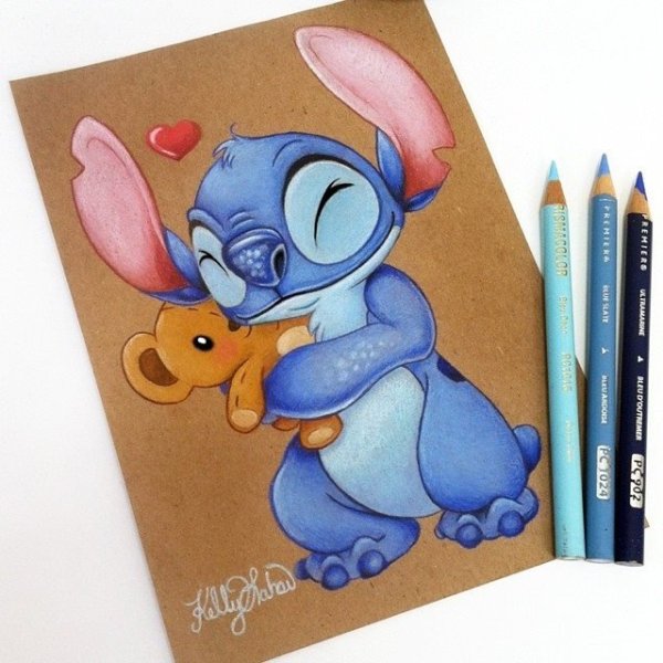 Стич рисунок маркерами