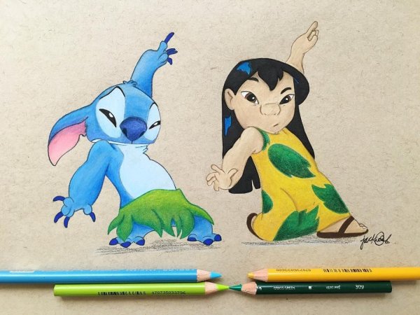Lilo i Stich risunki для скетчбука