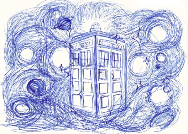 Доктор кто рисунок карандашом Тардис
