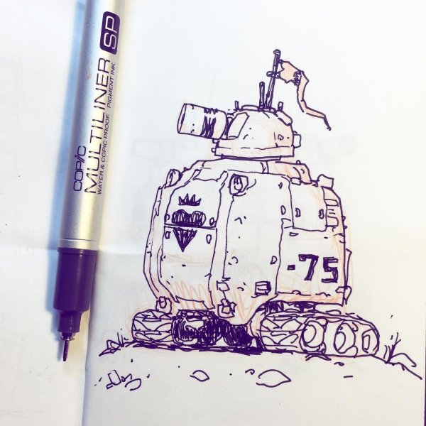 Танк рисунок маркерами