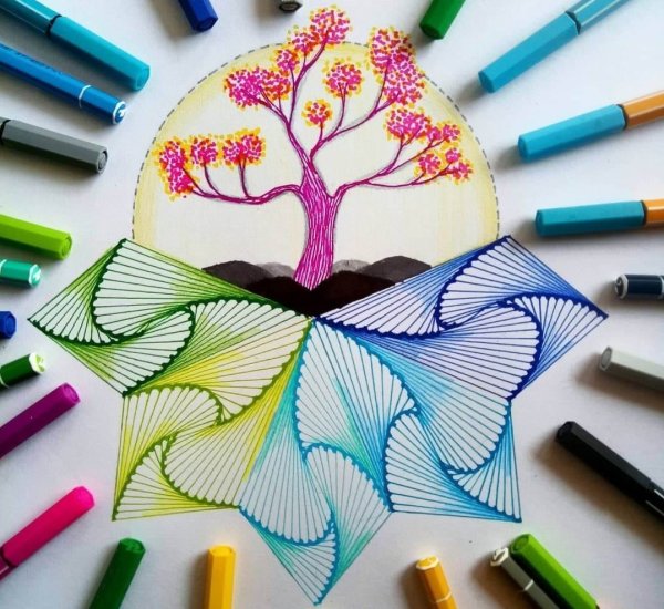 Маленькие рисунки фломастерами