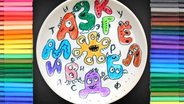 Рисунки фломастером на доске