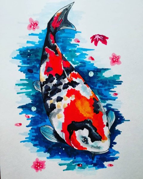 Рыбки маркерами