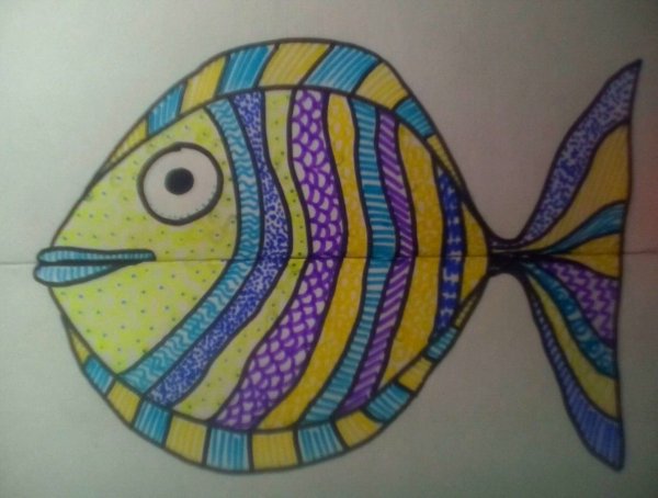 Рыбка фломастерами