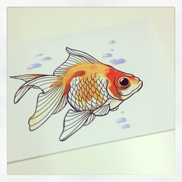 Золотая рыбка маркерами