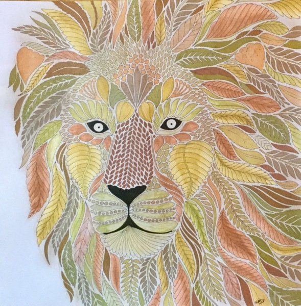 Лев рисунок фломастерами