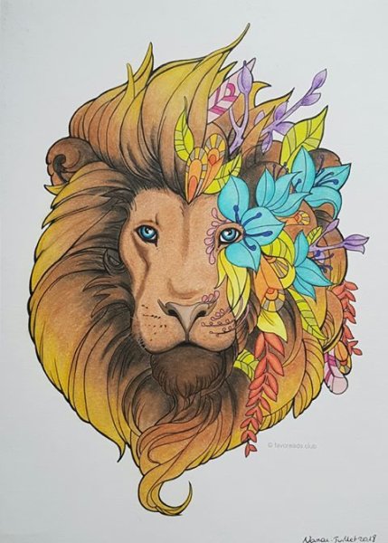 Лев с венком